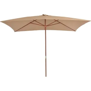 vidaXL Sonnenschirm mit Holz-Mast 200x300 cm Taupe - Taupe