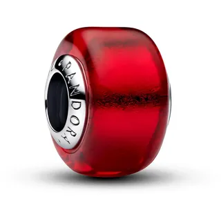 PANDORA Moments Rotes Murano-Glas-Charm aus Sterling Silber, Kompatibel Moments, 794425C00