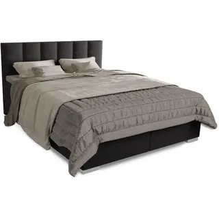 Juskys Boxspringbett Seattle - Malmo-Stoff, - Schwarz