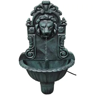 Löwenkopf Wandbrunnen - Dekorativer Wandbrunnen für Garten - Hängendes Design aus Stoff - Outdoor Wanddeko - Farbe Armygrün