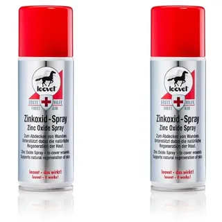 Leovet Erste Hilfe Zinkoxid-Spray | Doppelpack | 2 x 200 ml | Pflegemittel für Pferde | Zum Abdecken von Wunden