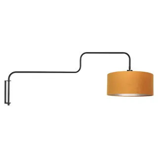 Steinhauer - wandleuchte - Bloeba - gold schwarz - metall veloursstoff - Ø 40cm - E27 - 4179ZW - Schwarz