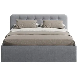 Home Collective Polsterbett mit verstellbarem Lattenrost & Bettkasten, Kaltschaummatratze, 180 x 200 cm in Grau , Holzwerkstoff , H3 , Höhe ca. 16 cm , 180x200 cm , Schlafzimmer, Betten, Polsterbetten