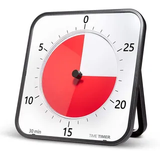 TIME TIMER MAX - Extra-Large Visueller Analog-Timer (44x44cm), Einstellungen für 8 Dauer - Austauschbare Zifferblätter - Optionaler Akustischer Alarm - Kein Lautes Ticken Zeitmanagement-Gerät (Schwarz)