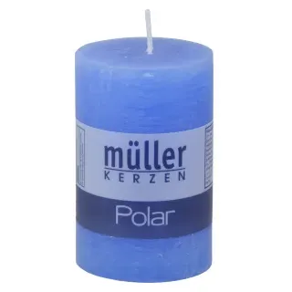 Müller Kerzen Polar Stumpenkerzen 90/58 mm, Raureif-Effekt, Kleiner Kerzen Stumpen für ein besonders gemütliches Ambiente, 1 Packung = 6 Stück, delft