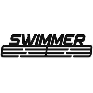 United Medals Swimmer Medaillenhalter Schwimmen für 48 Medaillen Aufbewahrung - Schwimmer Geschenk - Medal Holder Hanger Display Rack - Schwarz