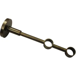 Gardinia Doppelträger mit Metallmontageplatte für Gardinenstangen, 2-läufig, Geschlossen, Alle Montage-Teile inklusive, Serie Chicago, Durchmesser 20 mm, Bronze, 31369, 12 x 12 x 0.021 cm