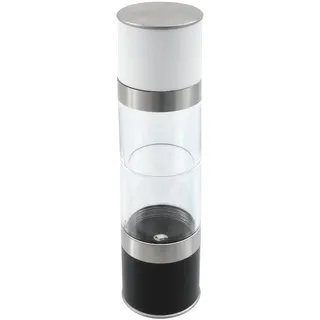 Fackelmann Salz-/Pfeffermühle DUO 22 cm Silber/Transparent/Schwarz/Weiß unbefüllt