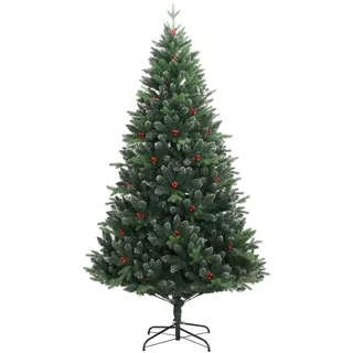 vidaXL Künstlicher Weihnachtsbaum Klappbar mit Roten Beeren 240 cm