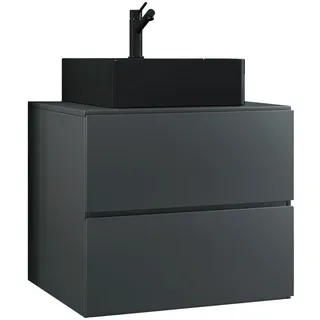 Mid.you Waschtischkombi , Anthrazit , Holzwerkstoff , 2 Schublade(n) Schubladen , nicht einzeln stellbar , 61 cm , hängend , Badezimmer, Waschbecken & Armaturen, Waschtische