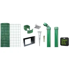 Bild Alberts Fix-Clip Pro als Zaun-Komplettset, mit Einschlagbodenhülse und Kniekissen | verschiedene Längen und Höhen - wahlweise in verschiedenen Farben | grün | Höhe 153 cm | Länge 10 m