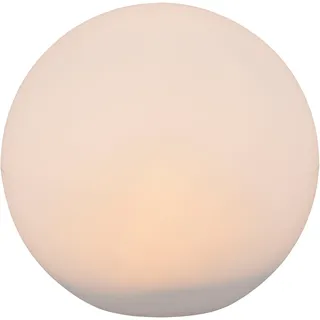 LED Solarleuchte REALITY LEUCHTEN "MELO, Kugel Gartenleuchte Akku Solar, mit Erdspieß, Fernbedienung", weiß, H:28cm Ø:30cm, Leuchten, LED Solarleuchte, Solar Kugellampe, RGB Farbwechsel, Dämmerungssensor, Memoryfunktion