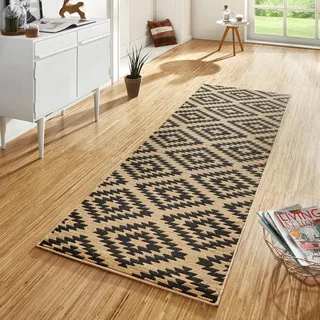 HANSE HOME Teppich Läufer Nordic 80x500cm – Teppichläufer Weicher Kurzflor Teppich Modern Raute Design Läufer für Flur, Schlafzimmer, Kinderzimmer, Badezimmer, Wohnzimmer, Küche Dekoläufer – Braun