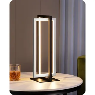 EDISHINE LED Tischlampe, Touch Dimmbare Nachttischlampe, moderne Schreibtischlampe Schwarz Silber aus Metall, 3 Farbtemperaturen, 750 Lumen für Schlafzimmer, Wohnzimmer, Büro, Schreibtisch, Geschenk