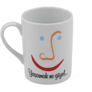 Tasse mit Gesicht und Spruch