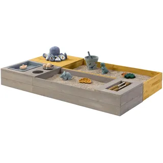 Muddy Buddy Holzsandkasten Flexy Style mit Holzschutz vorbehandelt warmgrau - ocker