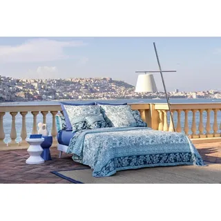 Bassetti BETTGARNITUR BWSAT CAPODIMONTE V.B1 CAPODIMONTE BLAU 155X220 *9327397 FS 2024 Neuheit - Blau