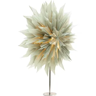 BELIANI Weihnachtsstern Tischlampe Hellgrau Papier mit Lampenständer Schneeflocke Papierstern Leuchtstern Weihnachtsdekoration - Grau, Silber