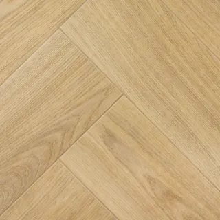 Primaflor PVC TURVO - Eiche Hell Fischgrätdekor - 2,00m x 1,00m - Meterware - Vinyl-Boden in Fliesenoptik für Küche, Wohn- und Badezimmer, Hochwertige Auslegware, Anti-Rutsch Oberfläche - Weiß, Braun