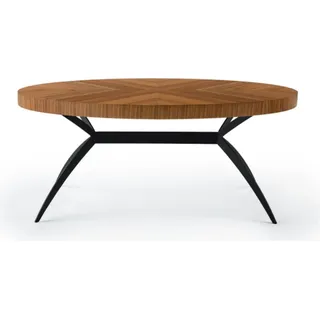 Speisetisch Tafel Ovaltisch Designertisch Ausziehtisch Esstisch Tisch - Braun