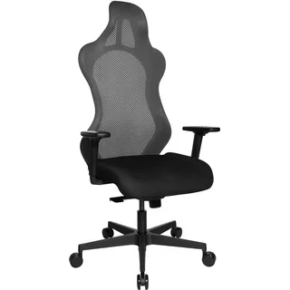 TOPSTAR Sitness RS Sport Bürodrehstuhl, Gamingstuhl, Stoff, grau-schwarz | Made in Germany | Ergonomisch | höhenverstellbar | Geprüfte Sicherheit nach GS-Intertek