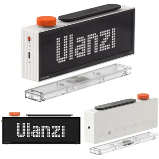ULANZI TC002 Pixbar Smart Pixel Clock, WIFI Digitaler Tischuhr mit Magnetischer Ladestation, LED Pixel Art Anzeigetafel, Social Media Counter, Fokus Timer, Pomodoro Uhr Wetter Open-Source Customizable