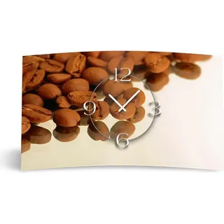 Motiv Kaffeebohnen Designer Wanduhr modernes Wanduhren Design leise kein ticken DIXTIME 3DS-0313 - Weiß