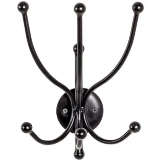 Wandgarderobe , Schwarz , Metall , 19x29x14 cm , Garderobe, Garderobenpaneele, Wandgarderobe