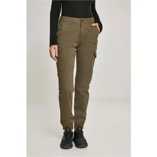 URBAN CLASSICS Ladies High Waist Cargo Pants Olive, 30