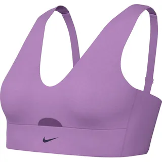 Nike Damen Indy Plunge T-Shirt, Rush Fuchsia/Purple Ink, XS