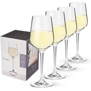 Viski Kristall-Chardonnay-Gläser – Europäisch gefertigte Weißweingläser-Set mit 113-170 ml Stiel-Chardonnay-Weinglas für Hochzeit oder Jahrestag und besondere Anlässe Geschenkideen