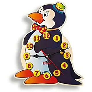 Dida - Wanduhr Pinguin, Analoge Uhr Zum Aufhängen Für Das Kinderzimmer, Der Lustige Pinguin Ist EIN Ideales Kleines Geschenk, Optimal Auch Im Kindergarten