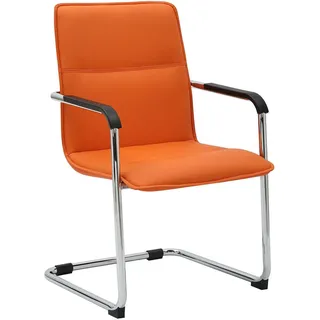 CLP Schwingstuhl Lederlook Orange , Metall , 57x92x59 cm , Esszimmer, Stühle, Schwingstühle