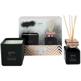 Ipuro Diffuser , Schwarz , Glas , wiederverschließbar , Dekoration, Raumdüfte, Diffuser