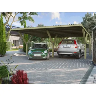 Weka Doppel-Carport 5,88 x 6,06 m braun