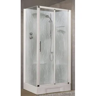 Novellini Neu Holiday 2P+F Standard 100x70cm Kabine Box Rechts Mech Aqua Weiß