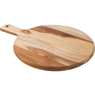 Tramontina Pizzabrett, Teakholz Servierbrett, Schneidebrett, 40 x 28 cm, FSC-zertifiziert, nachhaltig, Servierbrett, mit Griff