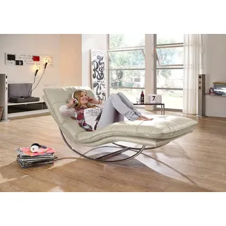 W.SCHILLIG Relaxliege "daily dreams" in Waffelkissen-Optik, Schaukelgestell Chrom glänzend, in 2 Breiten, eisgrau z59