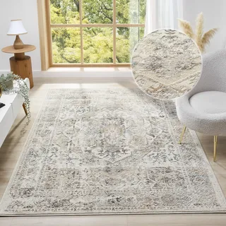 OTTO home my home Teppich »Kylan, Hoch-Tief-Struktur, dezenter Glanz« rechteckig 9 mm Höhe Schrumpf-Garn-Effekt, im Vintage-Look, dichte Qualität, Wohnzimmer, beige