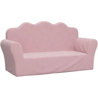 Kindersofa 2-Sitzer Rosa Weicher Plüsch - Rosa