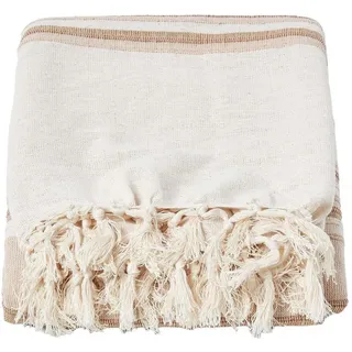 Homescapes Tagesdecke Morocco, beige, gestreift, mit Fransen
