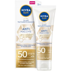 Nivea SUN UV-Gesichtscreme Anti-Flecken Luminous FP50 40 ml, Sonnencreme für das Gesicht mit Hyaluronsäure und Vitamin E, Gesichtslotion mit Lichtschutzfaktor FP50
