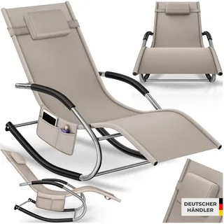 Tectake Taya Gartenliege 0 x 62 x 92 cm Grau