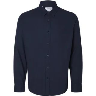 Selected Homme Herren Slhslimowen-Flannel Shirt Ls Noos Hemd, Dark Sapphire/Detail:solid, L EU