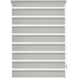 GARDINIA EASYFIX Doppelrollo mit Montageschiene 75 x 150 cm grau