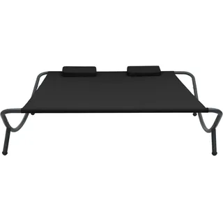vidaXL Sonnenliege 173 x 200 x 45 cm Schwarz