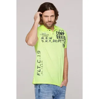 Camp David Poloshirt mit Logo Print, gelb
