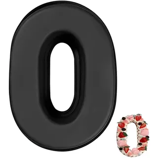 YXHZVON Kuchenform Zahlen Silikon Backform Zahl 0, Groß 3D Number Cake Zahlenbackform, Antihaftige DIY Motivbackformen für Kindergeburtstag, Hochzeit Jubiläum, Geburtstagstorte(Schwarz)