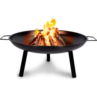 BBQ Collection Feuerschale Ø60 cm - Feuerkorb mit Griffen - Feuertonne für den Garten - Terrassenofen für Brennholz - Geeignet für Lagerfeuer - Gartenkamin - Kohlenstoffstahl