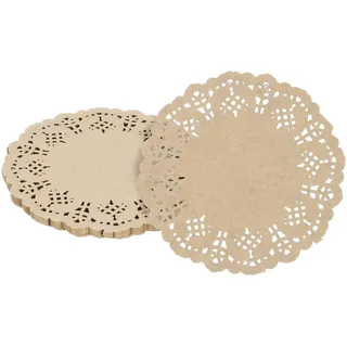 50 Stück Ölabsorbierende Tischsets Papier, Tortenunterlage Rund, Kraftpapier Natur, Durchmesser 11,5cm, Für Backen Küche Tortendeko, Einweg Tischsets, Ölabsorbierend